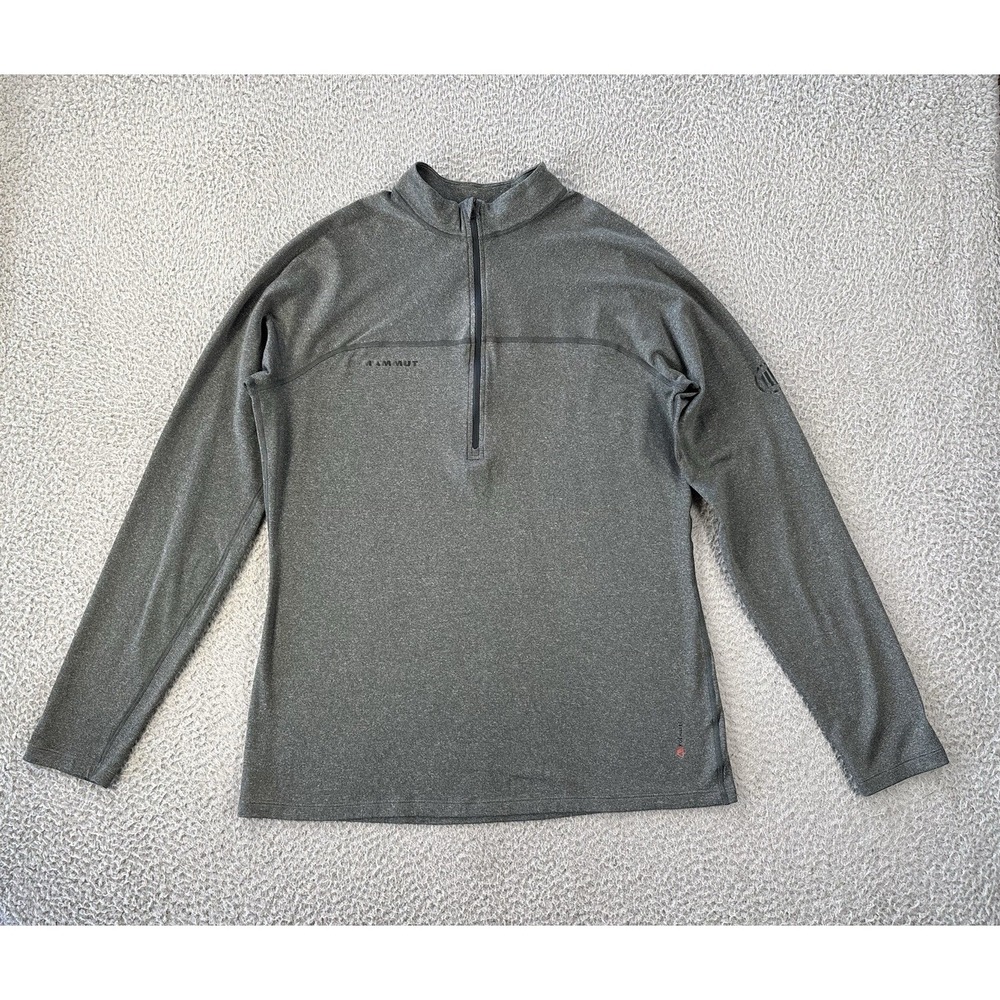Mammut Polartec Base Layer Mens Large Half Zip Pullover Performance Wool Blend
